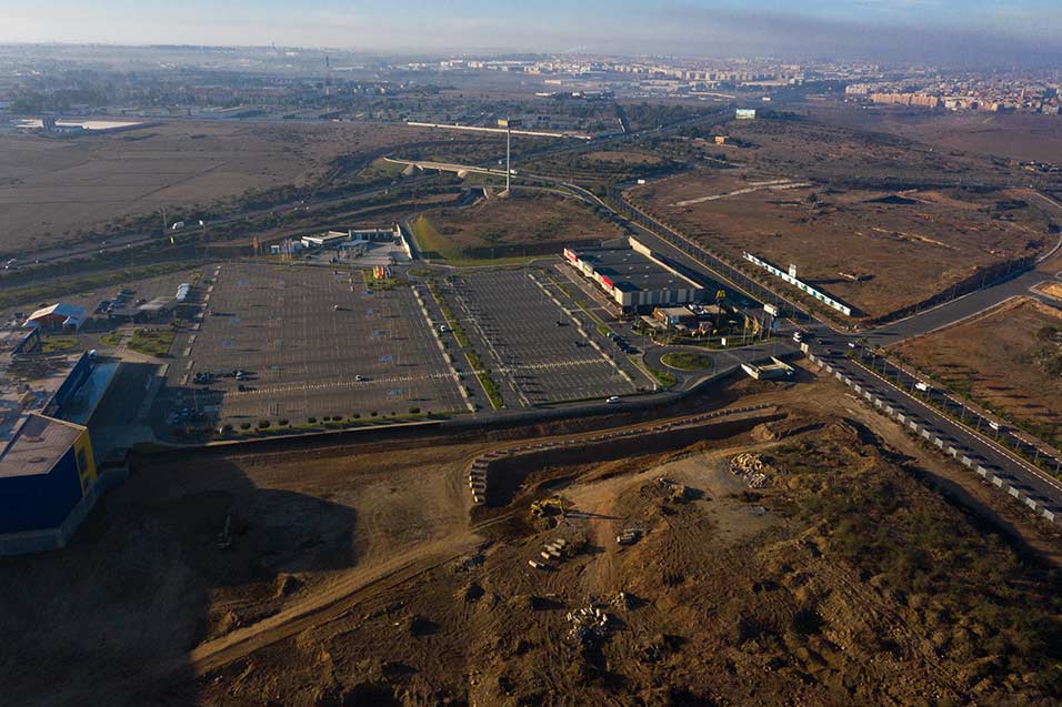 Aerial view of Mall and near by area